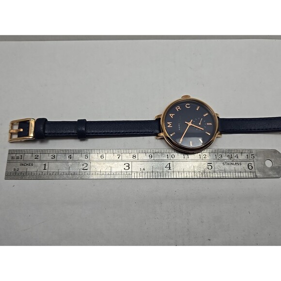 Marc Jacobs Sally Rose Gold Blue Leather Wrap Watch Womens New Battery Quartz - Picture 9 of 11